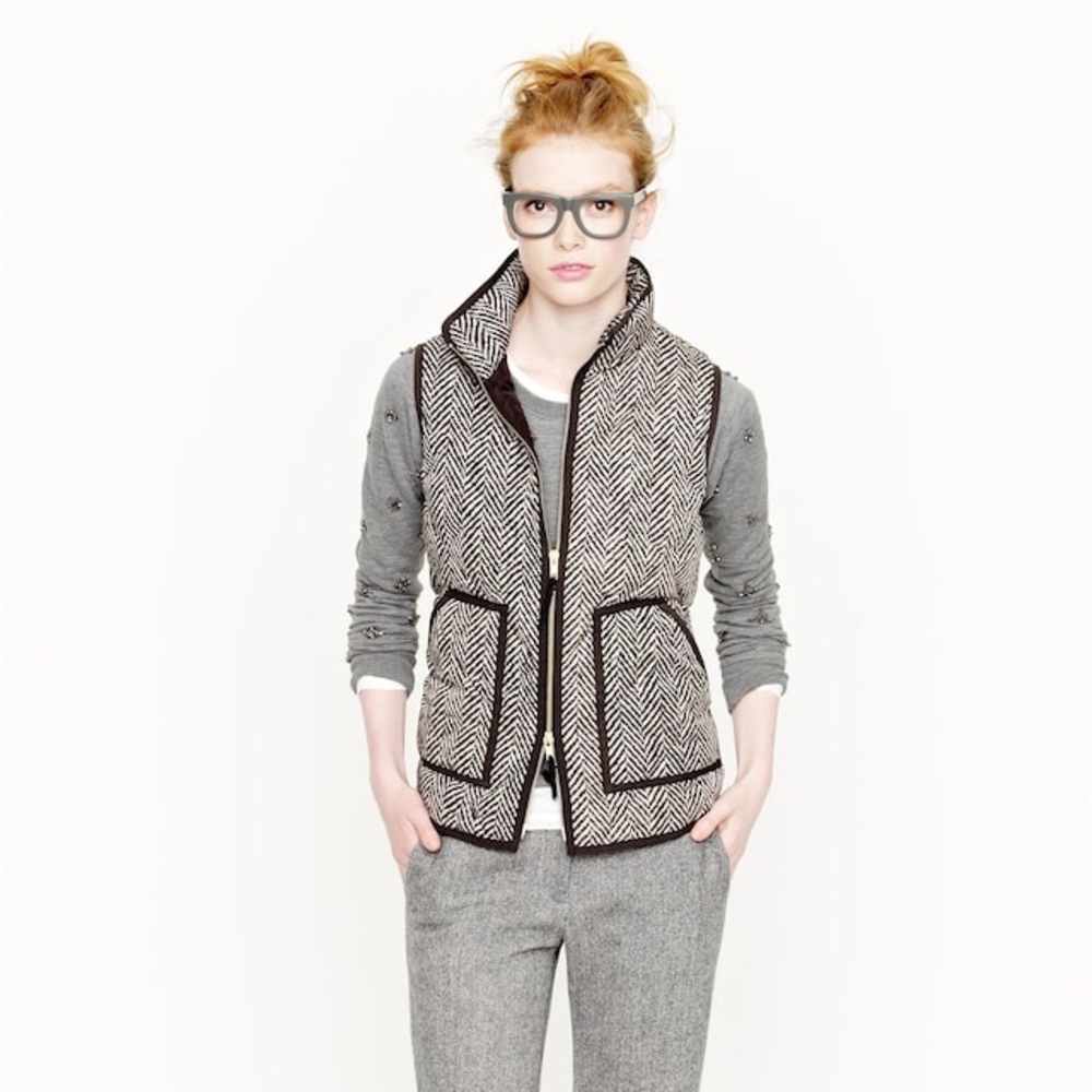 JCrew XS Harringbone Quilted Vest